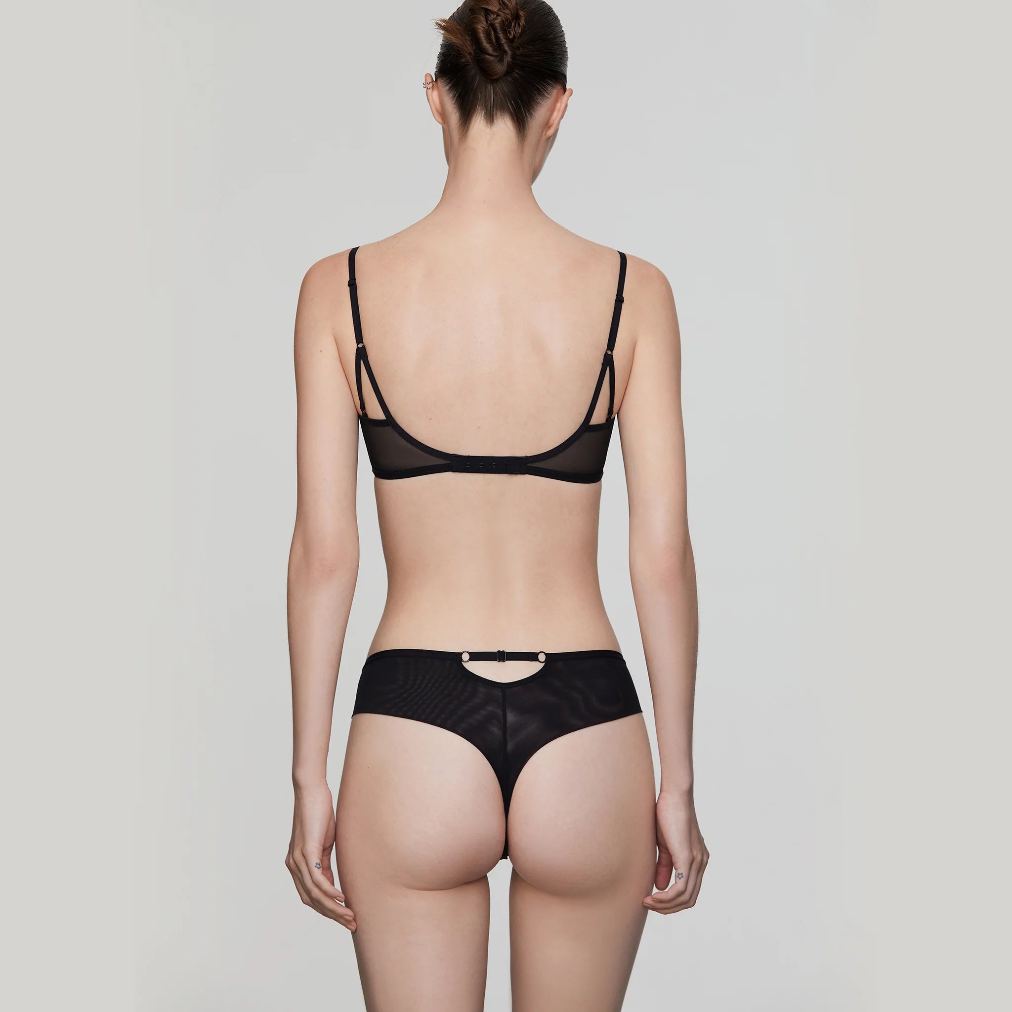 Her Senses Stretch-Mesh Demi Underwire Bra Black