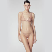 Her Senses Heart Shape Embroidery Low-rise Brief Foggy Pink