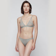 Her Senses Elastic Mesh Overlay Full Coverage Wireless Bra Grey Blue