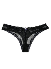 Fleur du Mal Sheer Tulle Thong Black