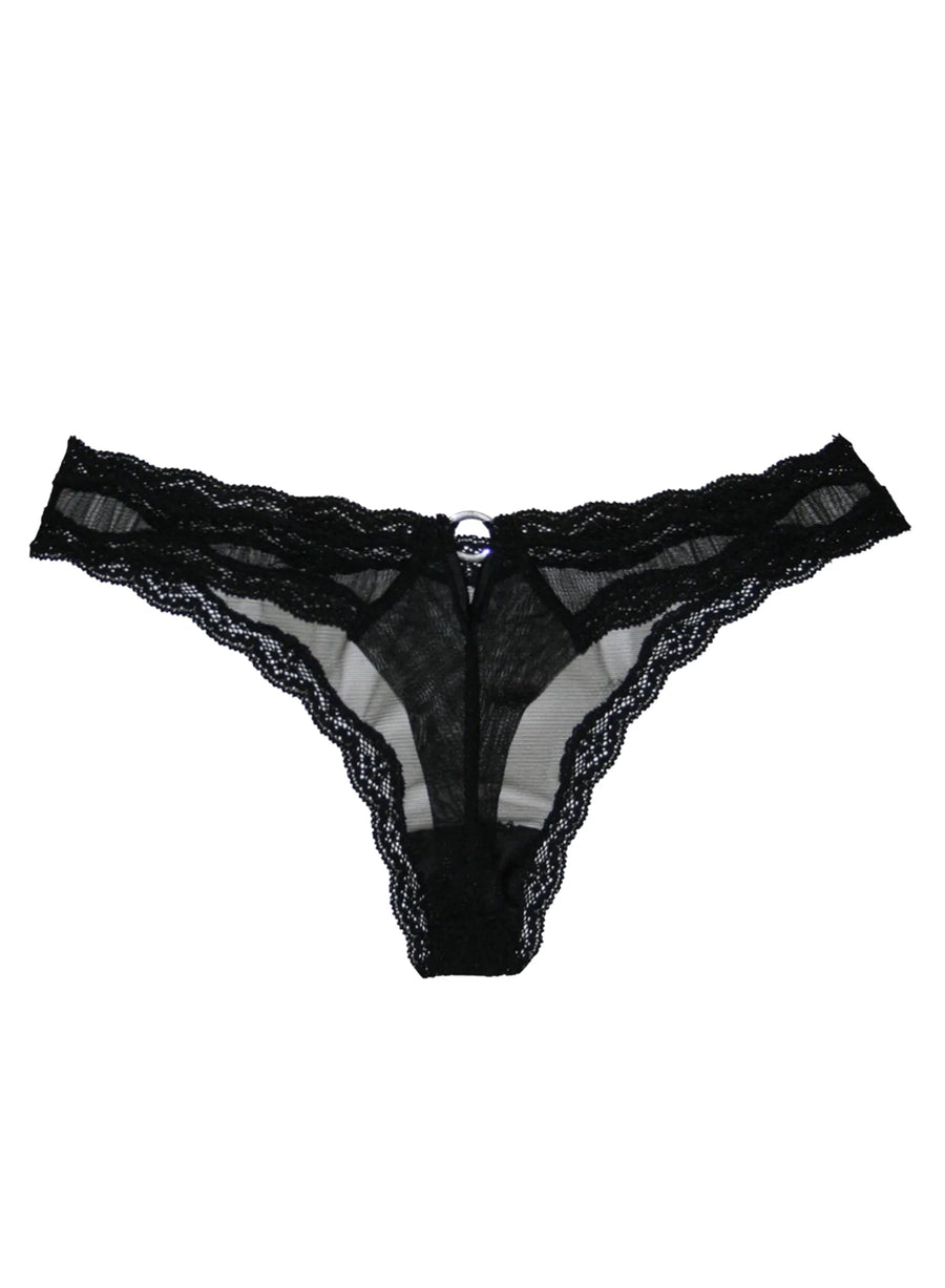 Fleur du Mal Sheer Tulle Thong Black