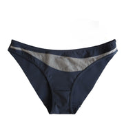 Her Senses Curved Mesh Spliced Mid-Rise Briefs Black