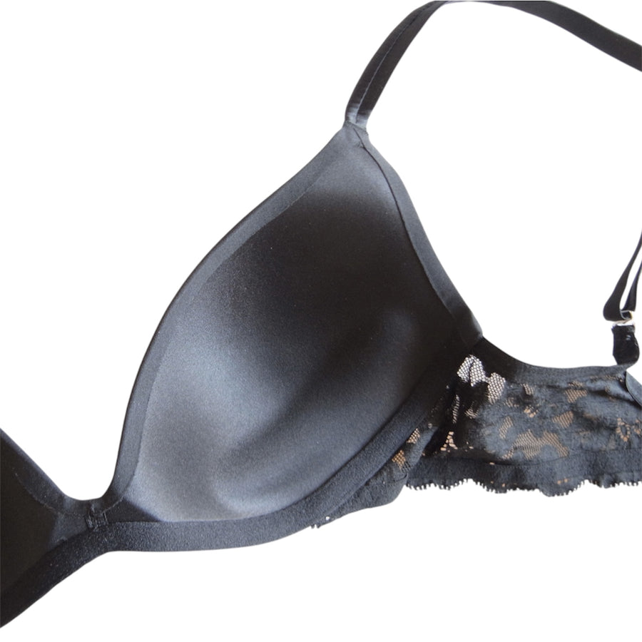 Fleur Du Mal Charlotte Lace Wireless Push Up Bra Black