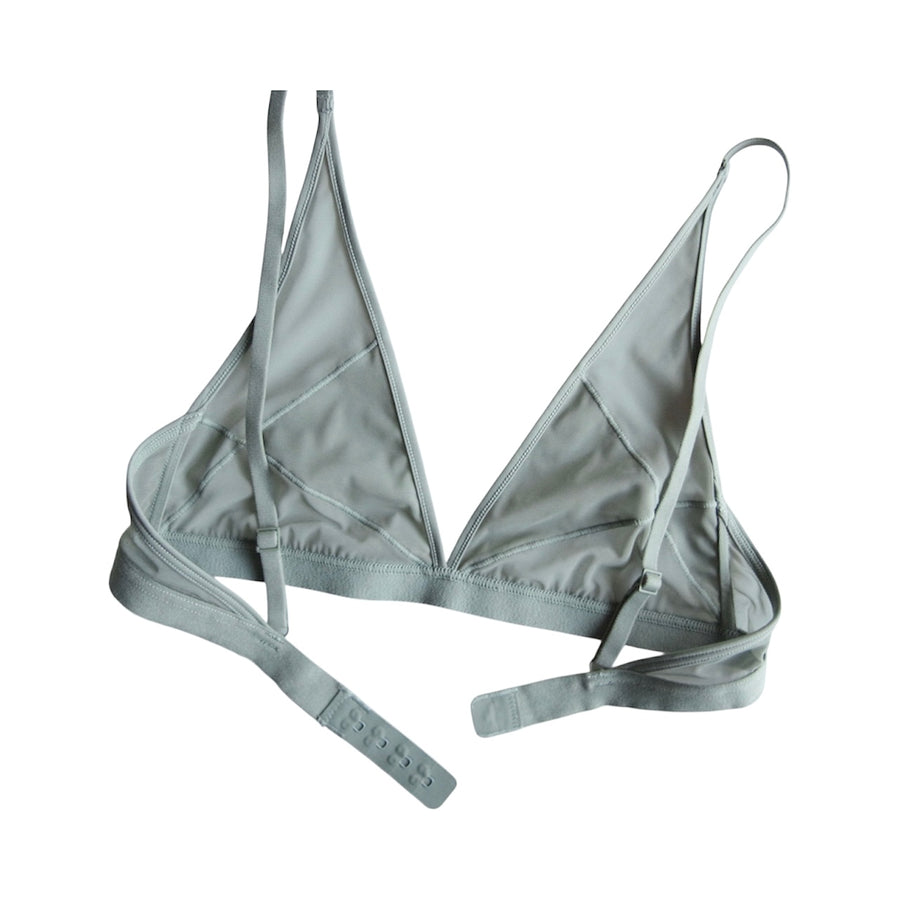 Her Senses Elastic Mesh Overlay Full Coverage Wireless Bra Grey Blue