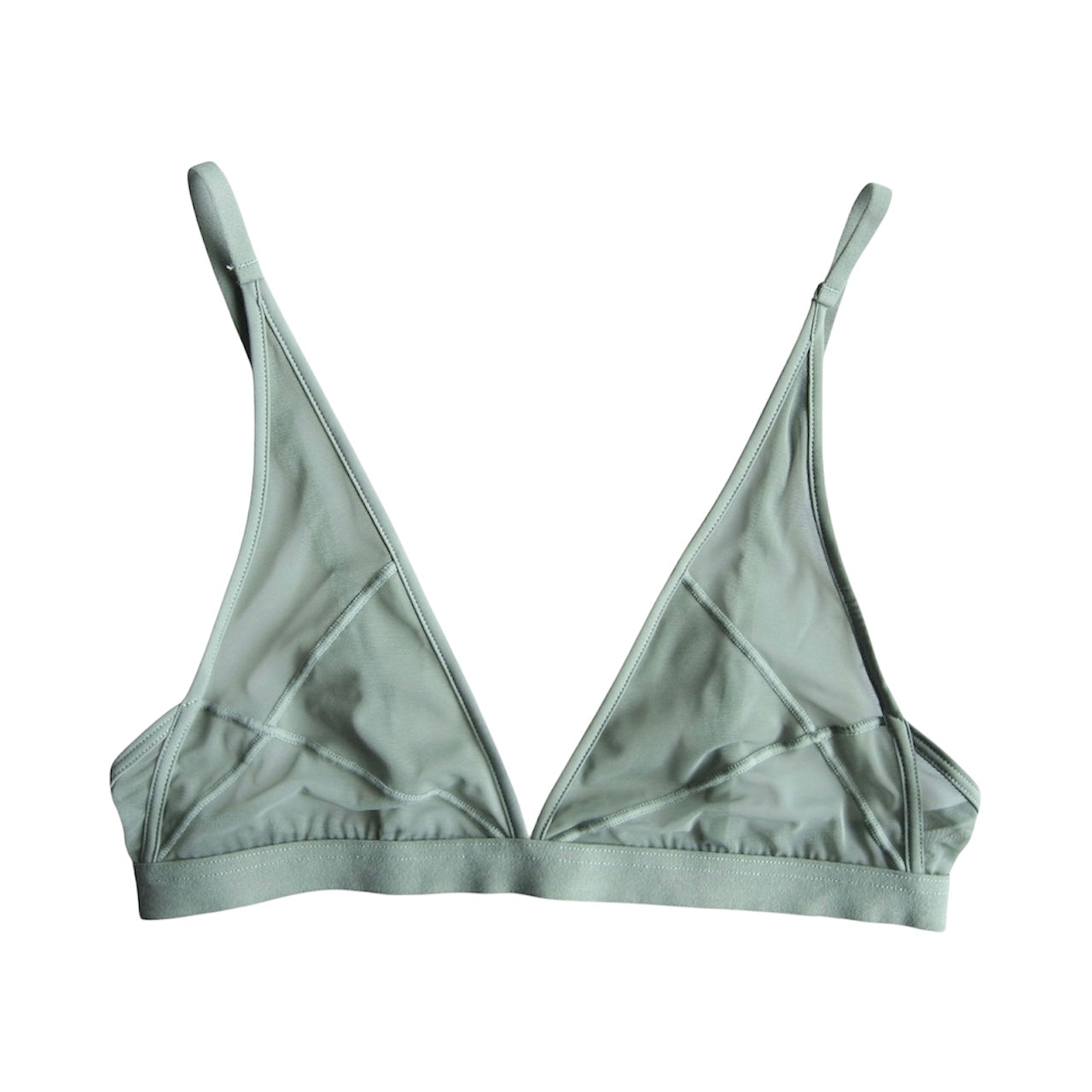 Her Senses Elastic Mesh Overlay Full Coverage Wireless Bra Grey Blue