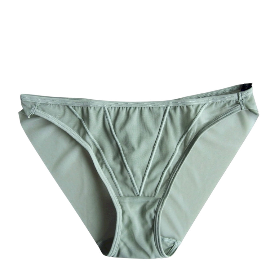 Her Senses Elastic Mesh Overlay Mid-Rise Briefs Grey Blue