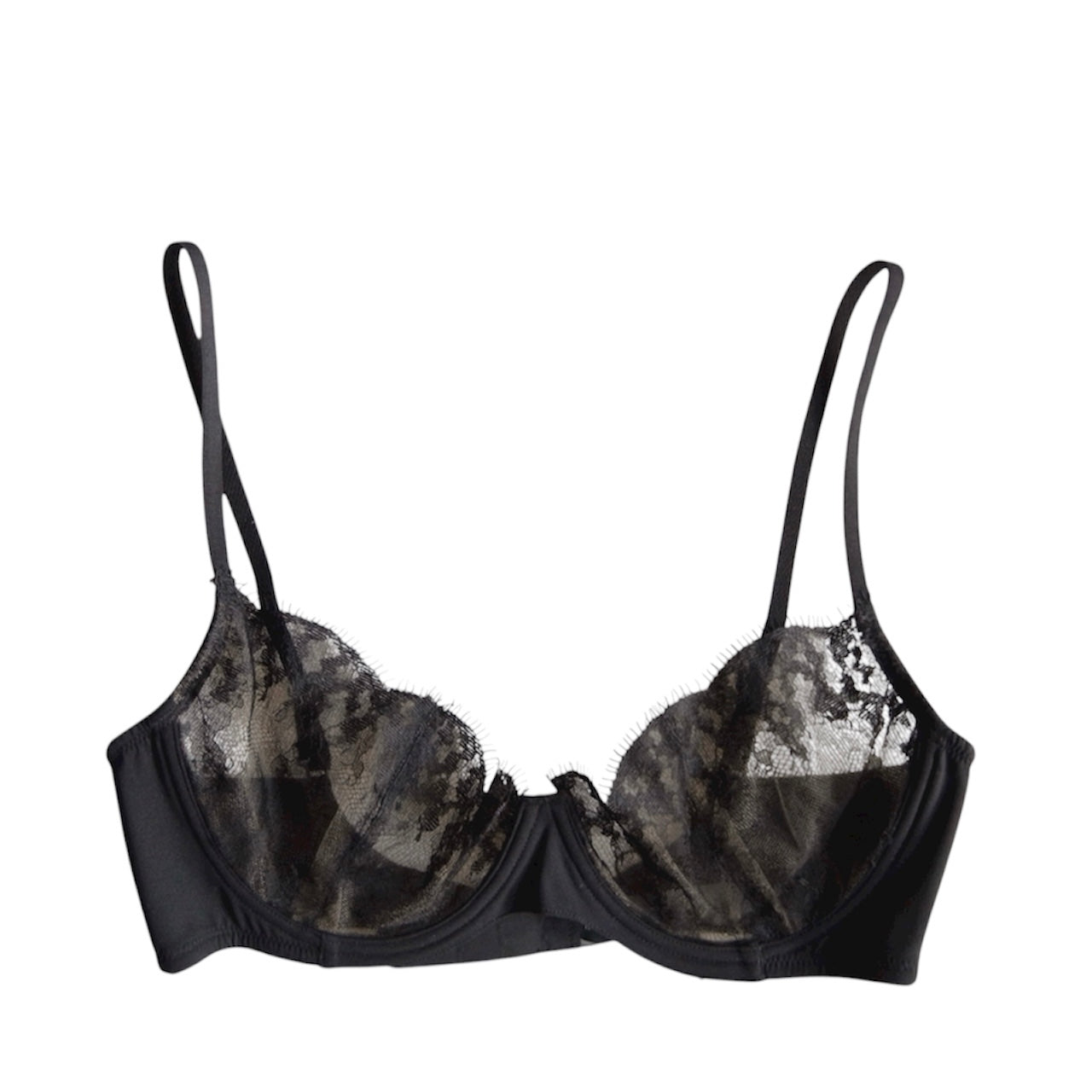 Her Senses Leavers Eyelash Lace Underwire Bra Black