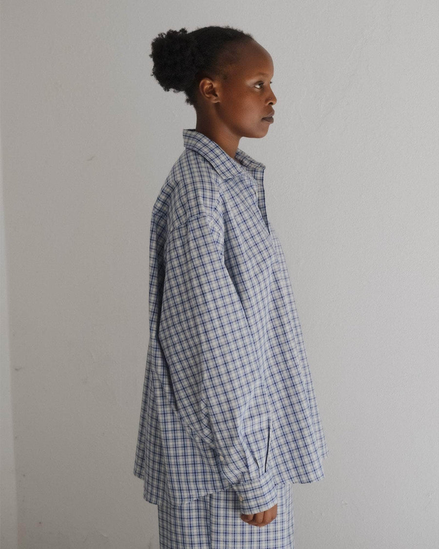 Baserange Claude Shirt Blue Check