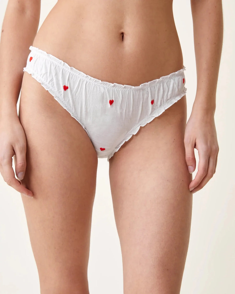 Scarlette Ateliers Bonnie Panty White Hearts Embroideries