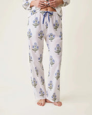 Scarlette Ateliers Claudine Pajama Set Blue Poppy Print
