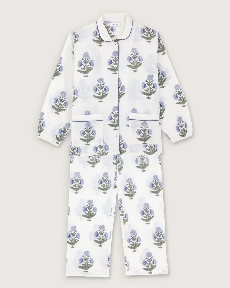 Scarlette Ateliers Claudine Pajama Set Blue Poppy Print