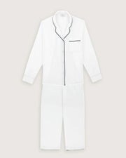 Scarlette Ateliers Thelma Pajama Set White With Navy Piping