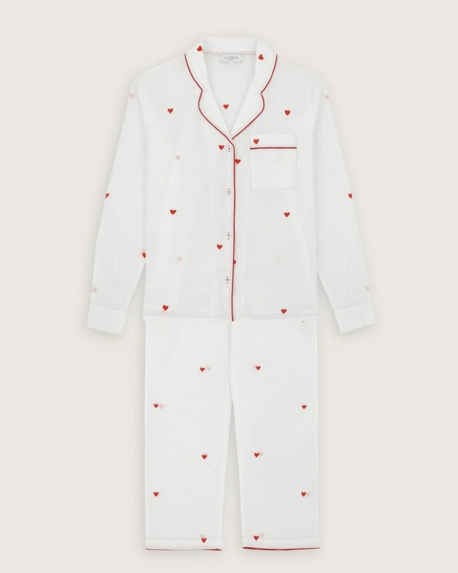 Scarlette Ateliers Thelma Pajama Set Red Hearts Embroideries