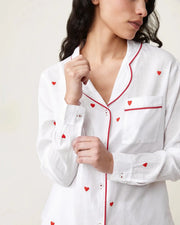 Scarlette Ateliers Thelma Pajama Set Red Hearts Embroideries